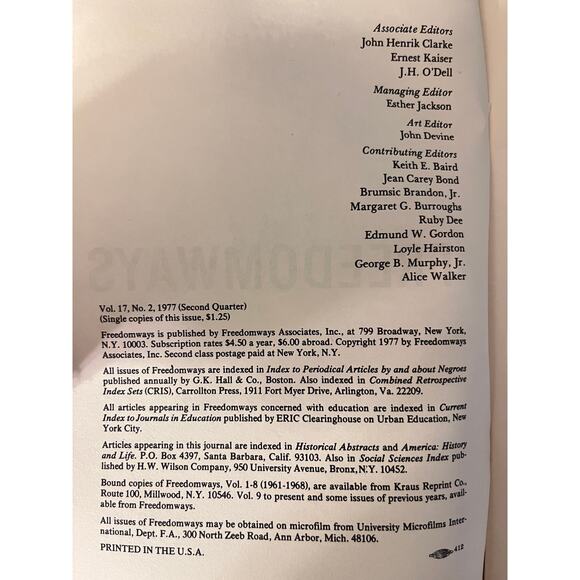 Freedomways, Volume 17, Number 2, 1977 (Second Quarter) Vintage collectible - Picture 5 of 8